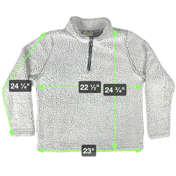 Bobbie Brooks Sherpa Fleece Pullover Zip Lightweight White Streetwear Womens LG - Picture 10 of 13